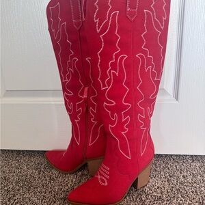 Red Western-Style Women's Boots